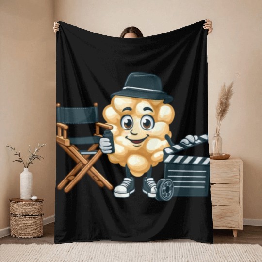 Popcorn Movie Fan Cinema Throw Blankets