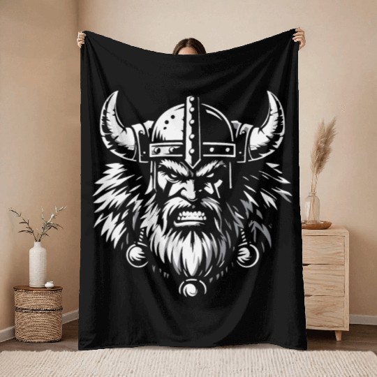 Powerful Viking Warrior Version 5 Throw Blankets