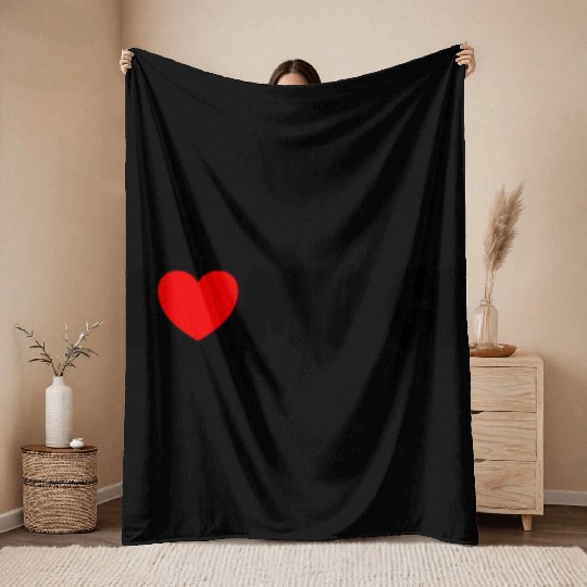 I Love My GF Red Heart Matching Couple Girlfriend Throw Blankets