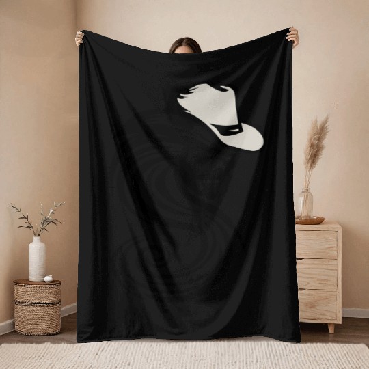 Dust Devil Cowboy Design Vector 2 Colors Throw Blankets