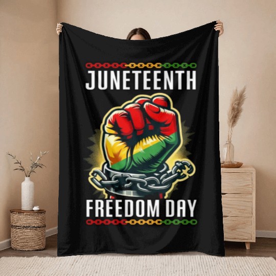 Juneteenth breaking chains, embracing freedom Throw Blankets