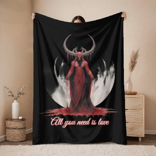 All You Need Is Love - Baphomet Throw Blankets