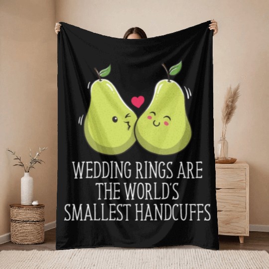 Wedding Rings Worlds Smallest Handcuffs Funny Throw Blankets