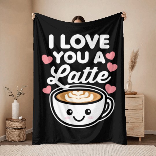 I Love You A Latte Throw Blankets