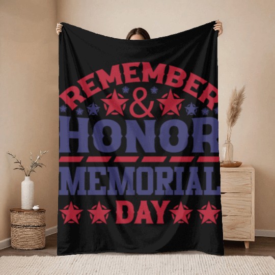 Memorial day ! respect for all Throw Blankets