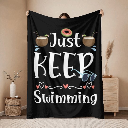 Pool Summer Friends Throw Blankets