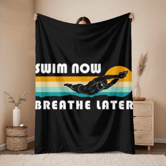 Swimming Pool Swimming Trunks Throw Blankets