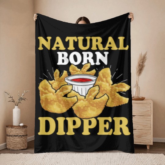 Natural Born DipperFunny Crab Rangoon Throw Blankets