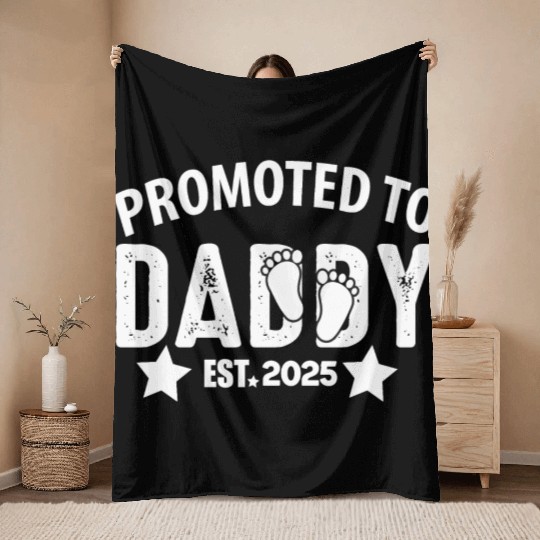 Promoted to daddy 2025 Throw Blankets