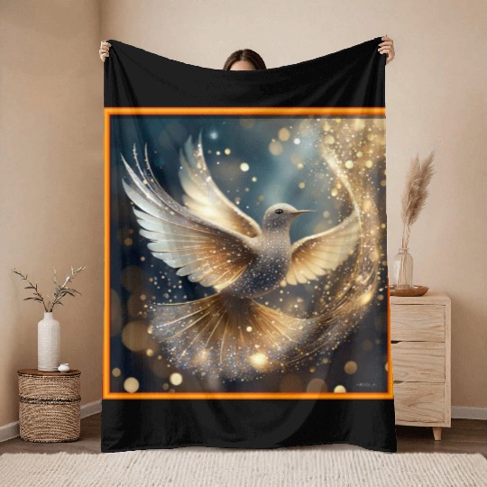Whirly Bird in the Dazzle - 1 Throw Blankets