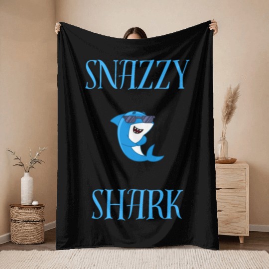 Snazzy Shark Throw Blankets
