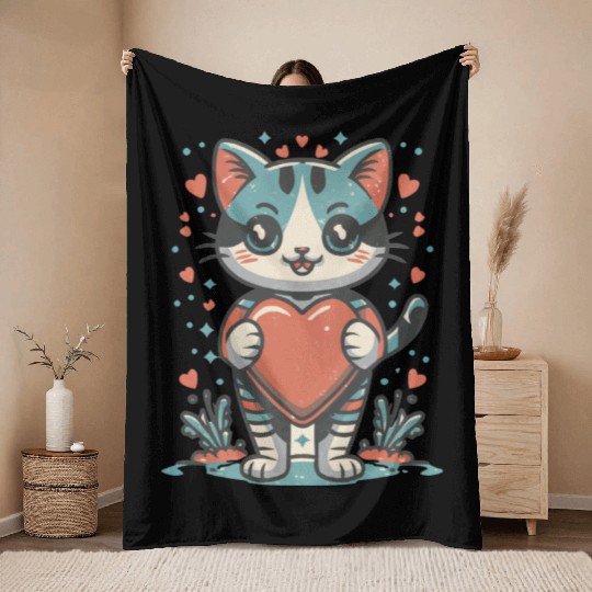 cat mom Throw Blankets