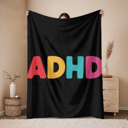 Embrace Neurodiversity Celebrate Adhd Awareness Throw Blankets