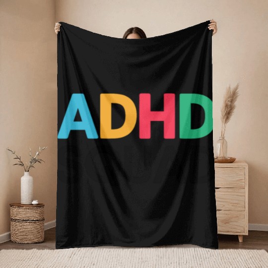 Embrace Neurodiversity Celebrate Adhd Awareness Throw Blankets