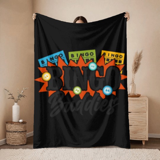 Bingo Player Besties Friends Bingo Throw Blankets