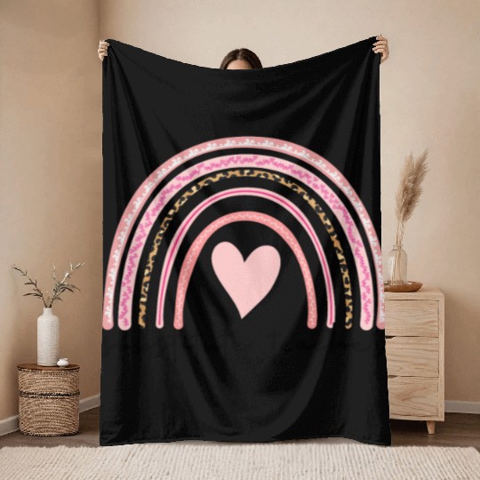 Substitute Teacher Boho Rainbow Back To School Throw Blankets