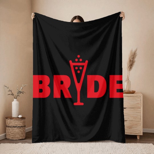 Bride Bubbly (Hen Night Bachelorette Party / Red) Throw Blankets