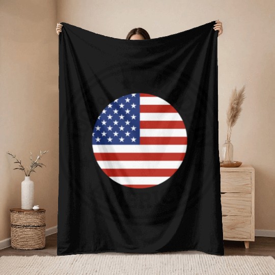 USA Made in America Throw Blankets