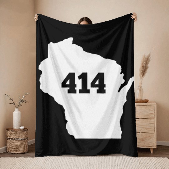 Wisconsin 414 Area Code Throw Blankets