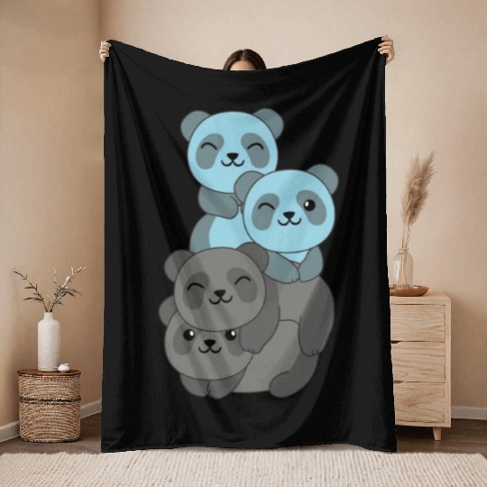 Car Flag Pride Lgbtq Cute Panda Throw Blankets