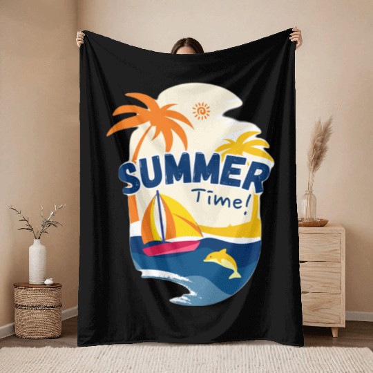 Summer time Throw Blankets