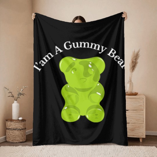 I'm A Gummy Bear Throw Blankets