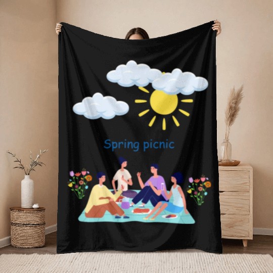 Spring picnic 1 Throw Blankets