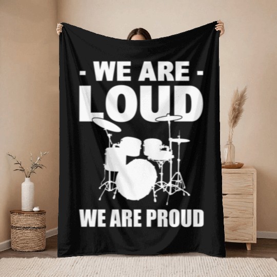 Drumming Drumset Drummer Throw Blankets