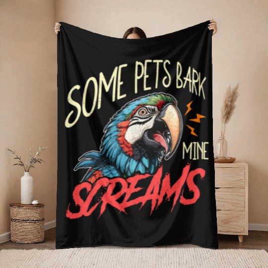 Macaw Bird Some Pets Bark Ornithology Macaw Lover Throw Blankets