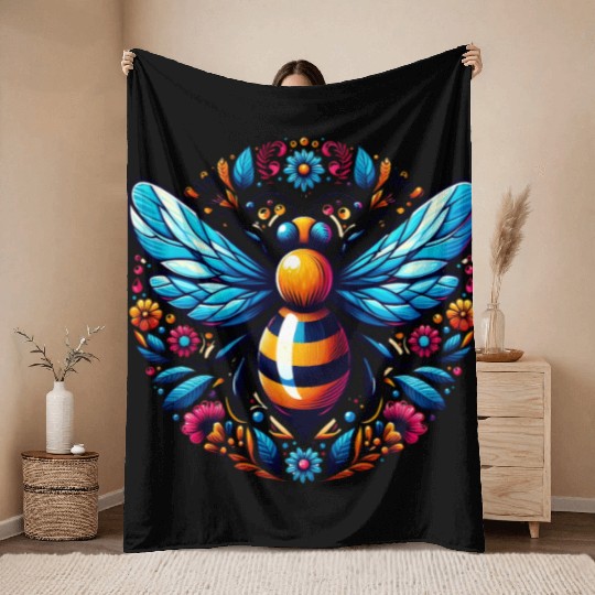 Queen Bee Jewelry Jewels Cute Beekeeping Beekeeper Throw Blankets