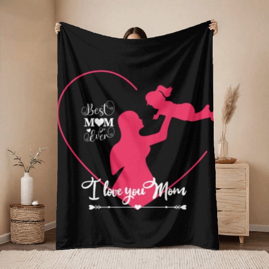 I love my mom Throw Blankets