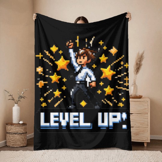 Game On: Triumphant Ascension - Level Up Throw Blankets