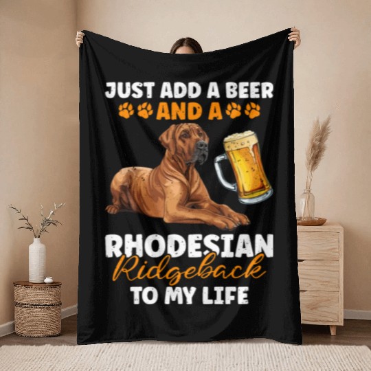 Ridgeback ADD A BEER AND A RHODESIAN RIDGEBACK Throw Blankets