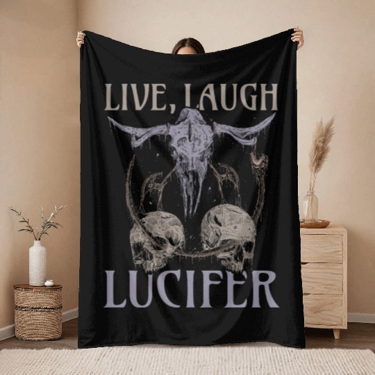 Live Love Lucifer Goth Festival Death Metal Throw Blankets