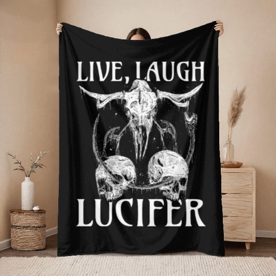 Live Love Lucifer Goth Festival Death Metal Throw Blankets