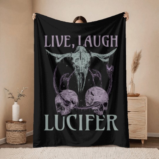 Live Love Lucifer Goth Festival Death Metal Throw Blankets