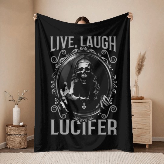 Live Love Lucifer Goth Festival Death Metal Throw Blankets