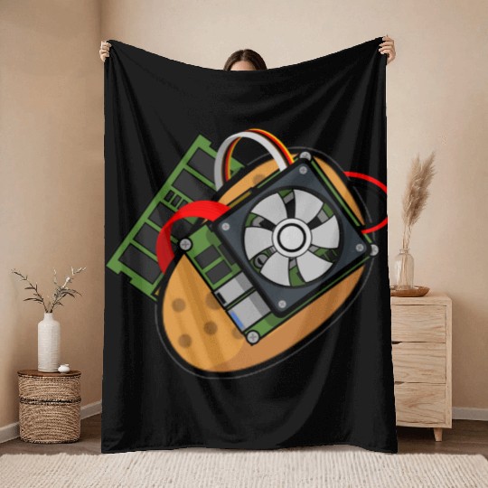 Potato Sticker Throw Blankets