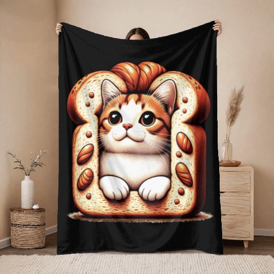 Bread&Cat Throw Blankets