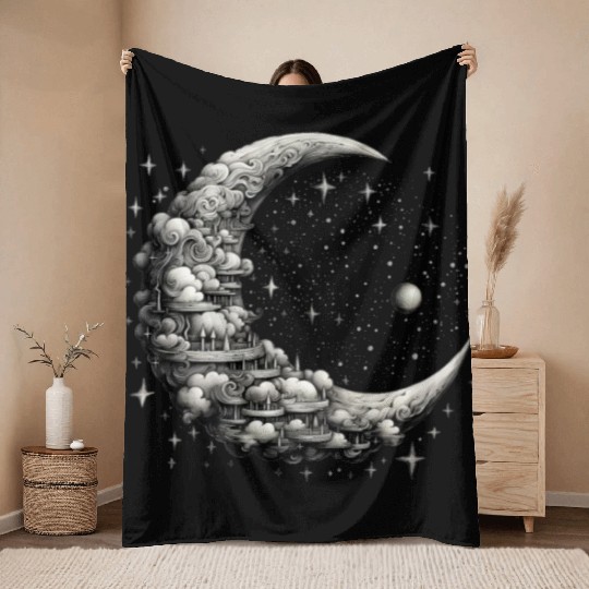 Cool Full Moon - Solar Eclipse, Moon Phases Total Throw Blankets