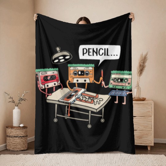 Cassette Tape 80s Music Lover Throw Blankets