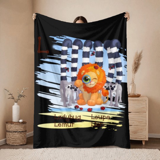 L Alphabet Ladybug Loupe Lemur Lion Throw Blankets