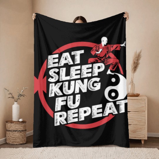 Kung Fu Chinese Kung Fu Asian Kung Fu Self defense Throw Blankets