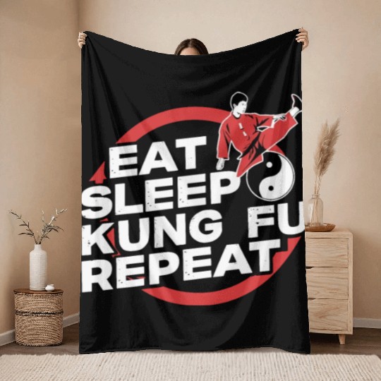 Kung Fu Chinese Kung Fu Asian Kung Fu Self defense Throw Blankets