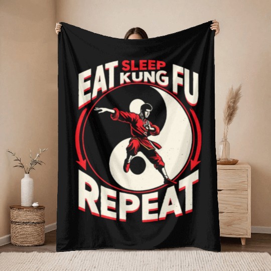 Kung Fu Chinese Kung Fu Asian Kung Fu Self defense Throw Blankets