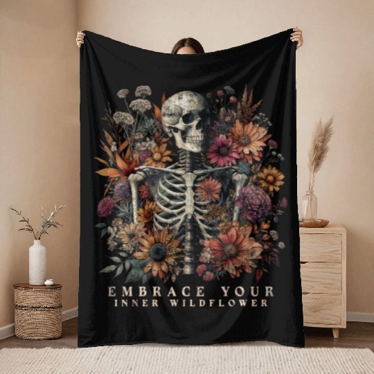 Cottagecore Embrace Your Inner Wildflower Throw Blankets