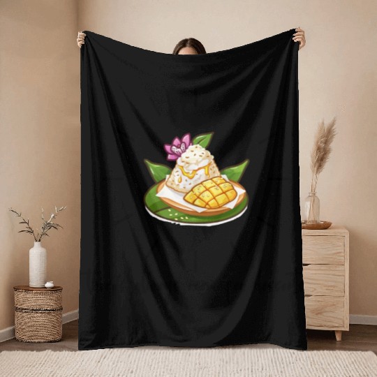 there s always room for desserts-Mango Sticky Rice Throw Blankets