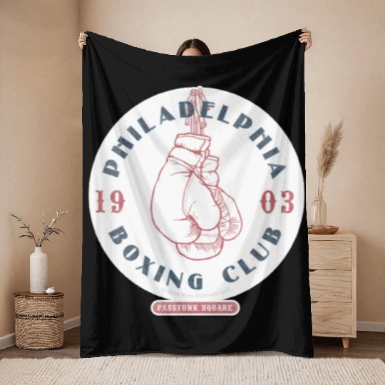 Philadelphia Boxing Club 1903 Sticker Throw Blankets