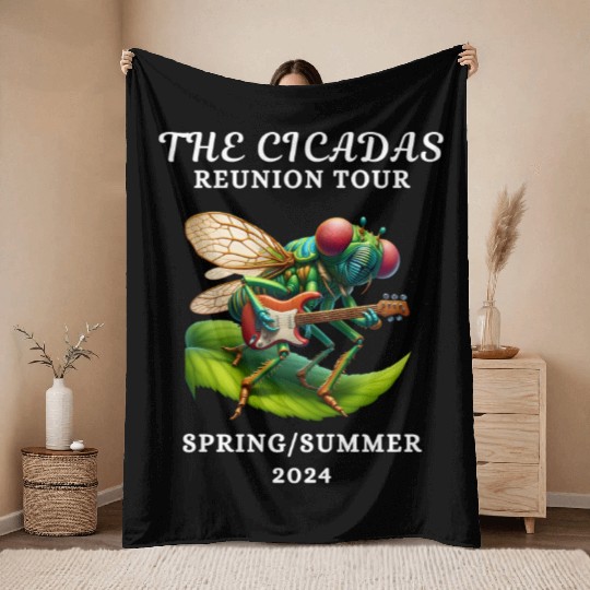 Cicadas Reunion Tour Spring Summer 2024 Throw Blankets