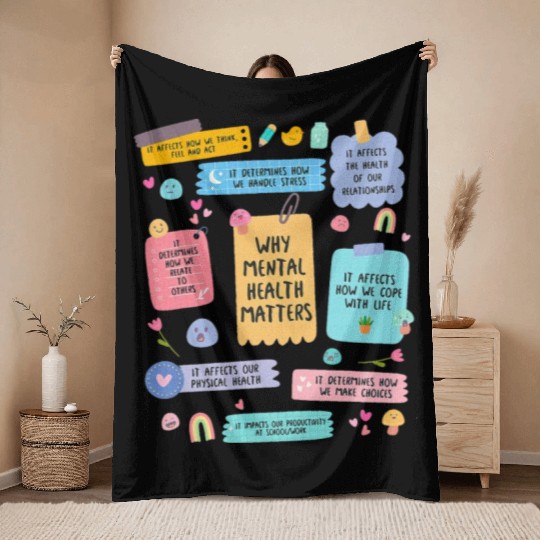 Mental Health Matters Human Brain Illness Throw Blankets